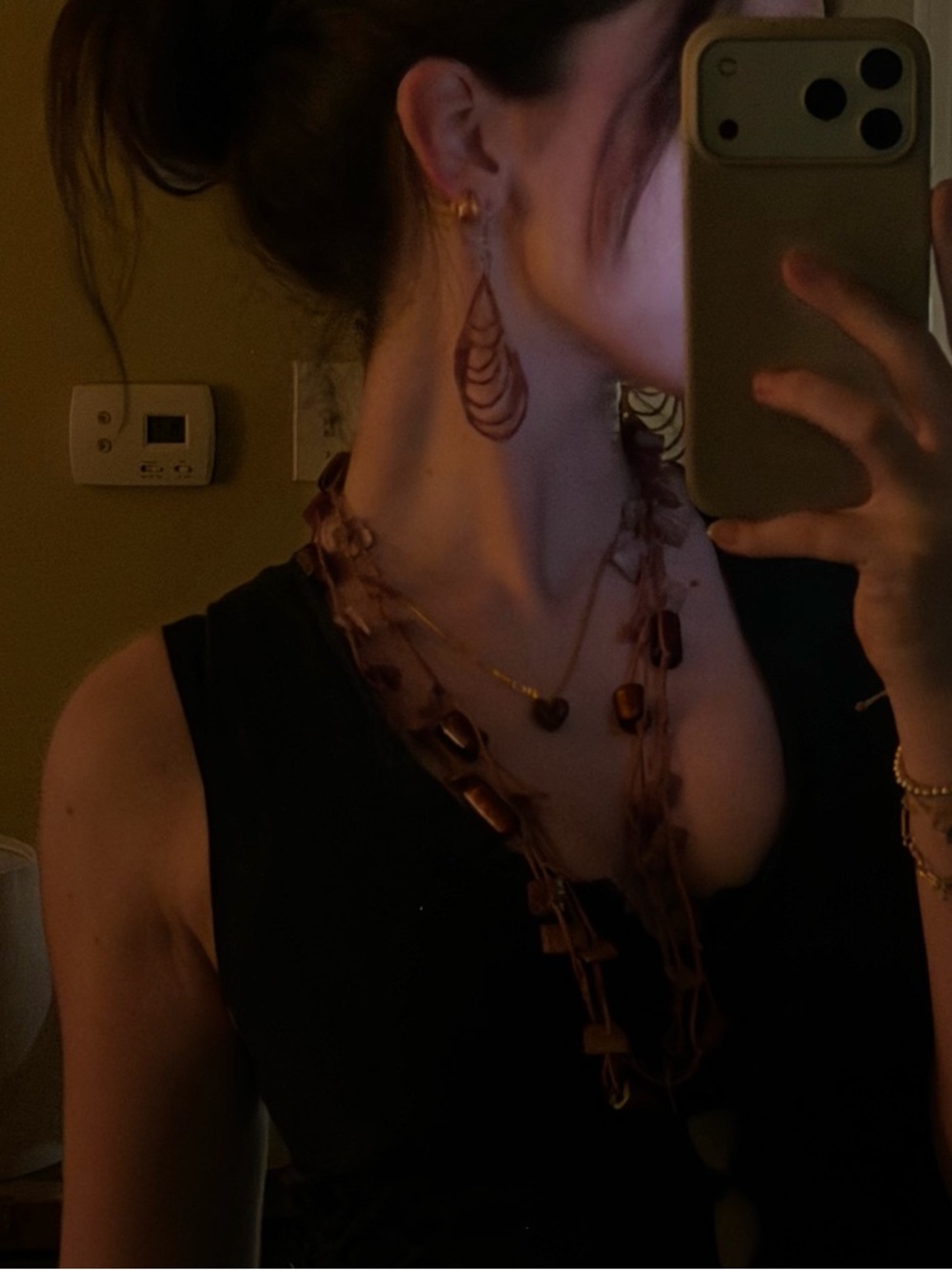 Copper-Bead Multi-Strand Necklace & Earring Set